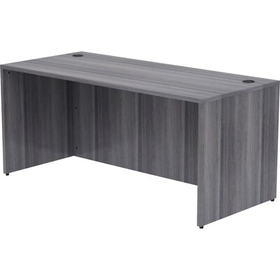 Lorell Essentials Series 66" W Rectangular Desk Shell, Weathered Charcoal (LLR69546)