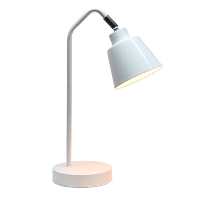Simple Designs Sleek Essentials LED Desk Lamp, 16, White (LD1077-WHT)