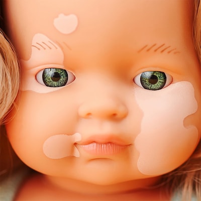 MINILAND Anatomically Correct 15 Baby Doll, Caucasian Blonde Girl with Vitiligo (MLE31228)