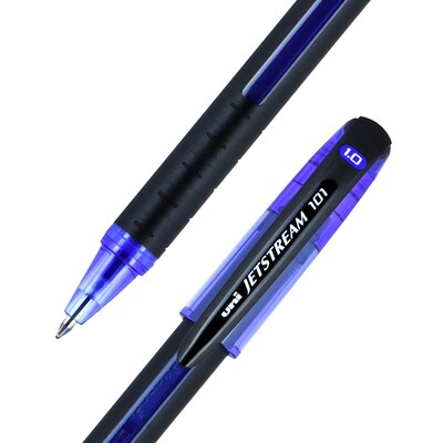 uni Jetstream 101 Ballpoint Pen, Medium Point, 1.0mm, Blue Ink, Dozen (1768012)