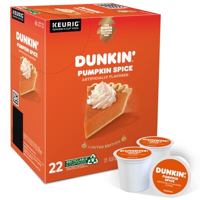Dunkin Pumpkin Spice Coffee Keurig® K-Cup® Pods, Light Roast, 22/Box (5000202812)
