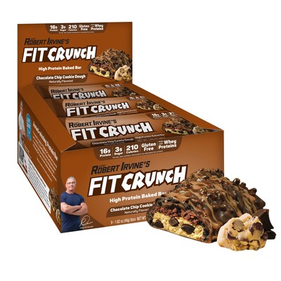 FitCrunch Gluten-Free Chocolate Chip Cookie Dough Protein Bar, 9 Bars/Box (FC203E)