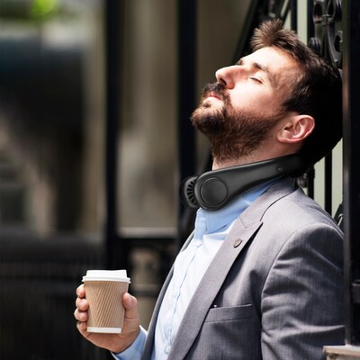 GPX Portable, Rechargeable Neck Fan (Black)