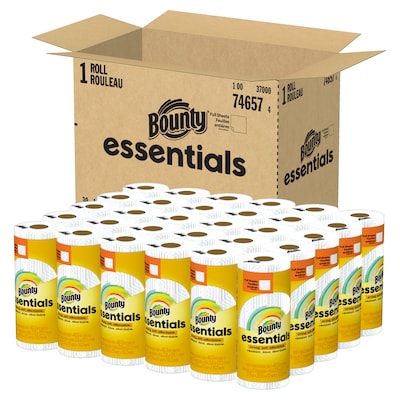Bounty Essentials Full Sheet Paper Towels, 2-ply, 40 Sheets/Roll, 30 Rolls/Pack (74657)