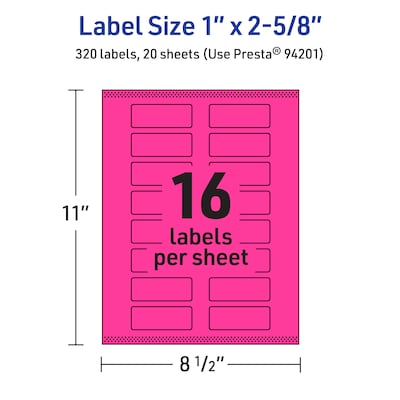 Avery Hemp Square Scalloped Laser/Inkjet Multipurpose Labels, 1-5/8" x 1-5/8", Off-White (1600/Box)