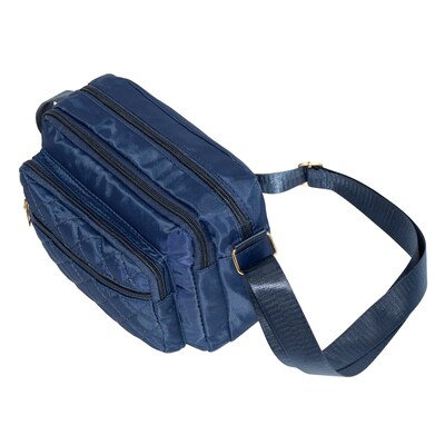 Nicci Polyester Cross-Body Quilted Bag, Navy (CBMGN01-NVY)