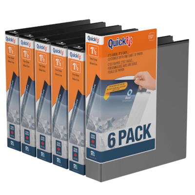 Davis Group 1 1/2 3-Ring Standard, Black, 6/Pack (88021-06)