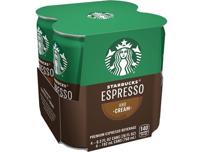 Starbucks Doubleshot Espresso & Cream Cold Brew Coffee, 6.5 fl. oz., 24/Carton (19286)