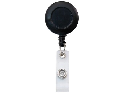 Advantus Clip On Badge Reel, Black, Dozen (75667)