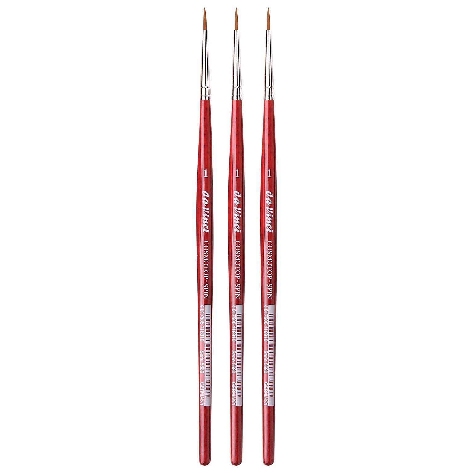 da Vinci COSMOTOP-SPIN Watercolor Synthetic Silkpainting Round Brush, 3 /Pack (DVXVA55801-3)