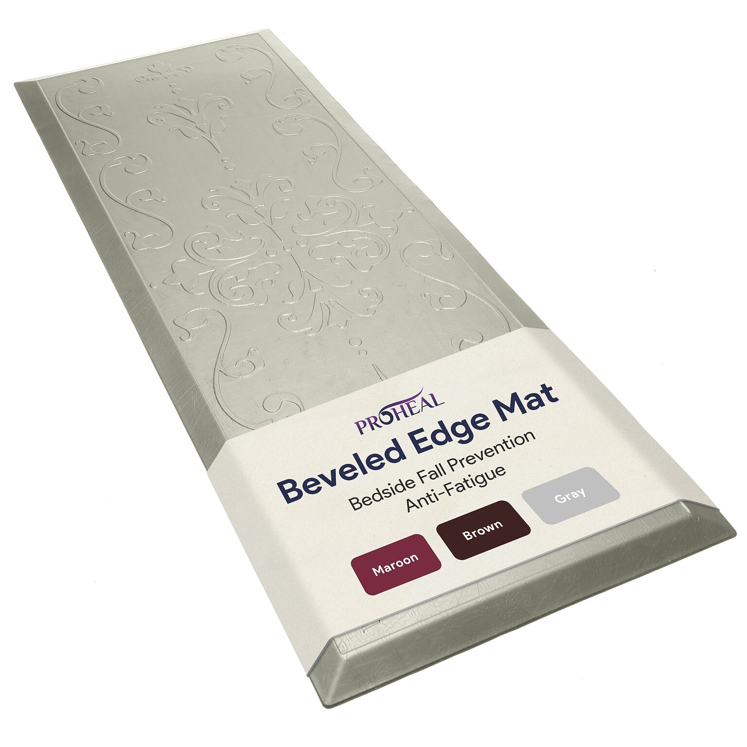 ProHeal Beveled Edge Fall Mat for Seniors, 70 x 24 x 0.7, Grey (PH-51001GR)