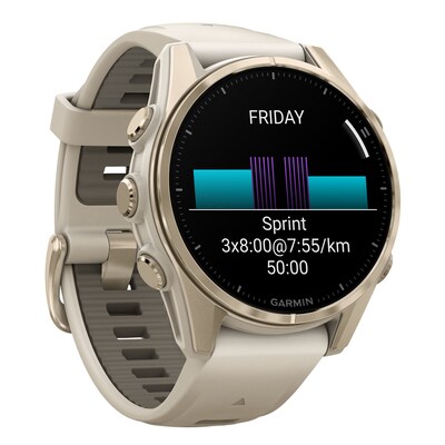 Garmin fenix 8 AMOLED Multisport GPS Smartwatch, Soft Gold & Fog Gray, 43mm (GRM0290310)