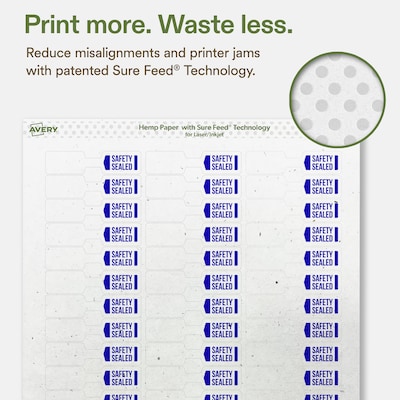 Avery Hemp Barbell Laser/Inkjet Multipurpose Labels, 1/2" x 2-1/2", Off-White (360/Pack)
