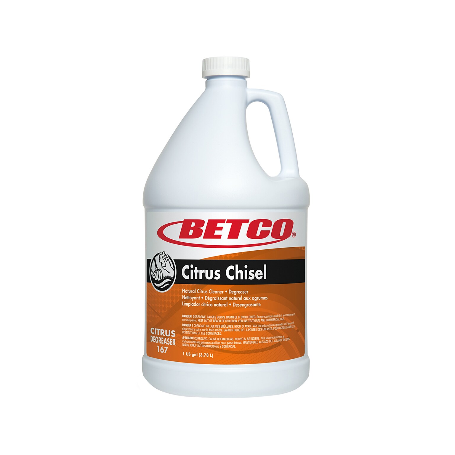 Betco Citrus Chisel Cleaner/Degreaser, Natural Citrus Scent, 128 oz., 4/Carton (BET1670400)