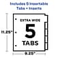 Avery Big Tab Insertable Plastic Dividers with 2 Pockets, 5 Tabs, Multicolor (11906)