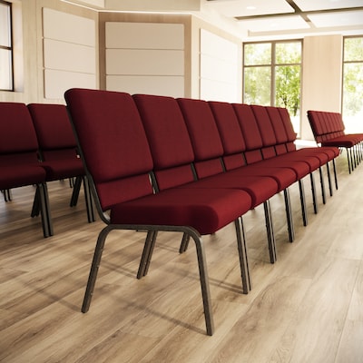 Flash Furniture HERCULES Series Fabric Stacking Church Chair, Burgundy/Gold Vein Frame (XCH60096BY)