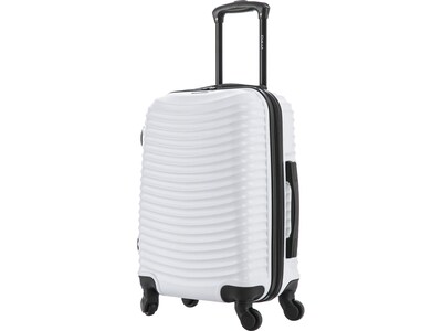 DUKAP Adly 20 Hardside Suitcase, 4-Wheeled Spinner, TSA Checkpoint Friendly, White (DKADL00S-WHI)