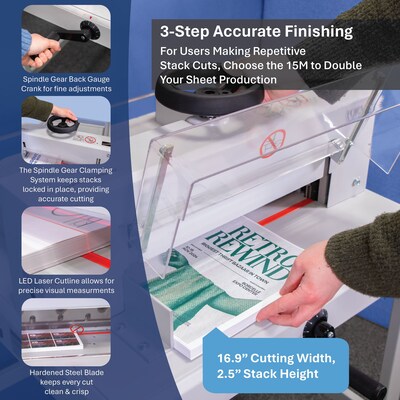 Formax Cut-True 15M 16.9” Guillotine Paper Cutter with LED Laser Line, Off White (CUT-TRUE 15M)