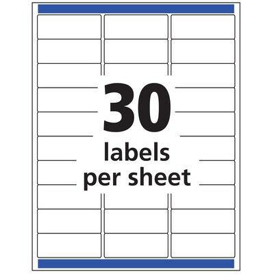 Avery Easy Peel Inkjet Address Labels, 1" x 2-5/8", Clear, 750 Labels/Pack (8660)