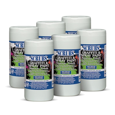 SCRUBS Graffiti and Spray Paint Remover Towels Wipes, 180/Carton (ITW90130CT)