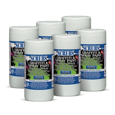 SCRUBS Graffiti and Spray Paint Remover Towels Wipes, 180/Carton (ITW90130CT)