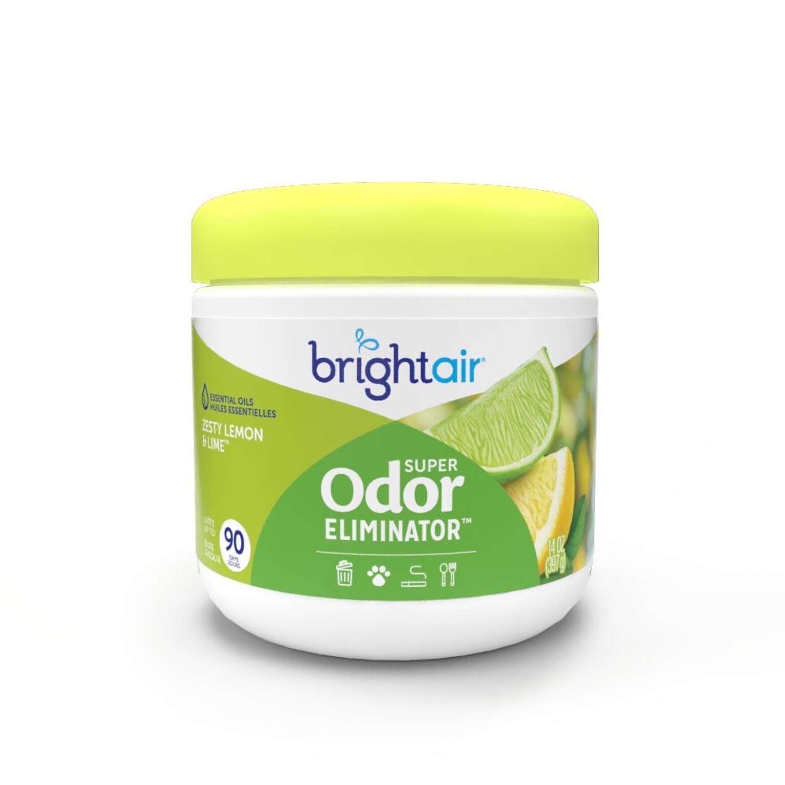 Bright Air Super Odor Eliminator Solid Air Freshener, Zesty Lemon & Lime (900248)