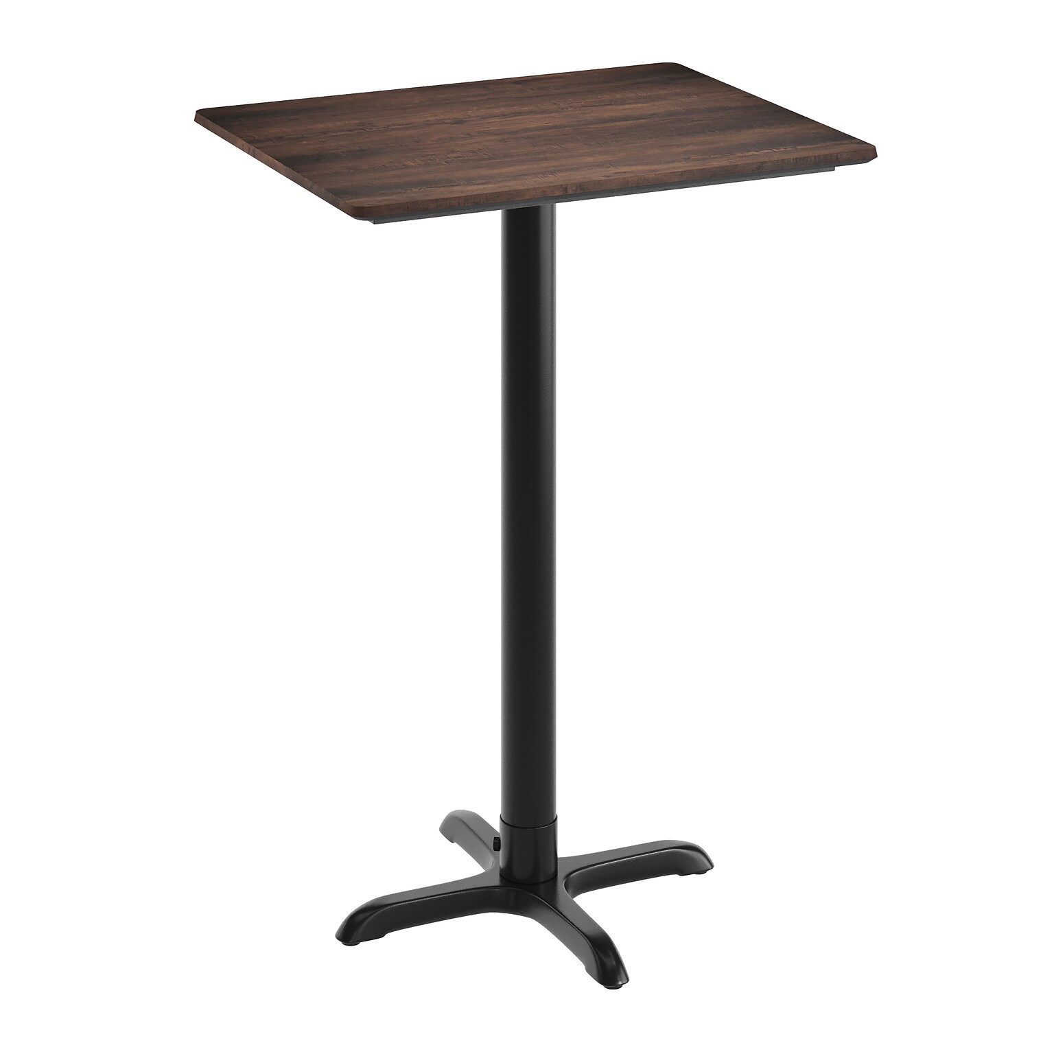 Flash Furniture Acadia Wooden Dining Table with X-Base, 23.75D x 29.75W, Dark Brown/Black Base (ST2430WBRT2222B)