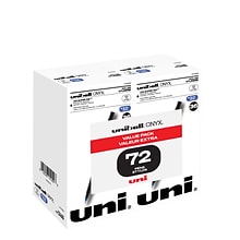 uniball Onyx Rollerball Pens, Fine Point, 0.7mm, Blue Ink, 72/Box (2013568)