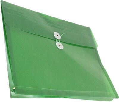 JAM Paper Premium Plastic Document File, Letter, Green, 3/Pack (218B1GRX3)