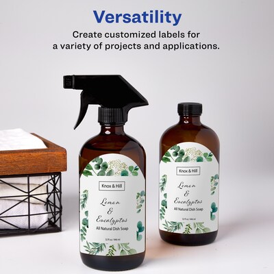 Avery Laser/Inkjet Decorative Edge Waterproof Multipurpose Labels, 3.5"  x 4.75", White, 400/Box (94600)