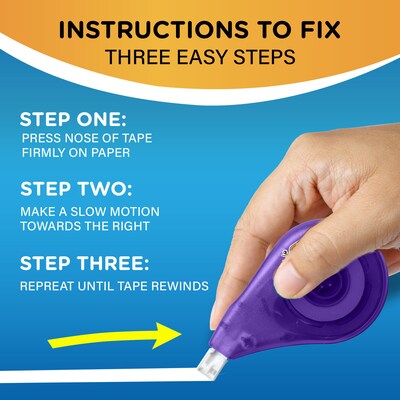 BIC Wite-Out EZ Correct Correction Tape, White, 2/Pack (WOTAPP21-WHI)