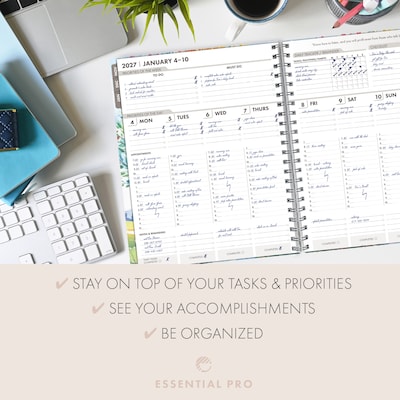 2027 Excello Brands Essential Pro 8.5" x 11" Weekly & Monthly Planner, Tree Seasons (ESPRO-CY27-8511-20)