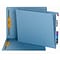 Smead 100% Recycled End Tab Fastener File Folder, Reinforced Straight-Cut Tab, 2 Fasteners, Blue (34