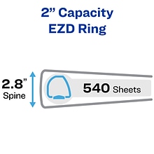 Avery Heavy Duty 2 3-Ring View Binders, One Touch EZD Ring, Black 6/Pack (79692)