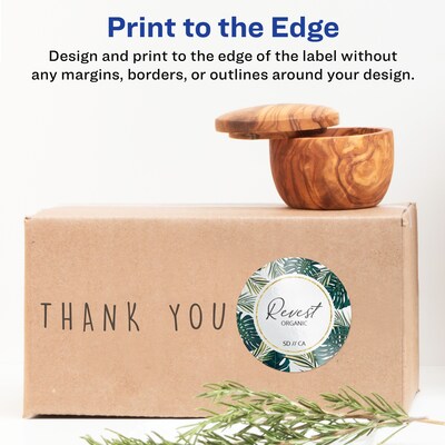 Avery Laser/Inkjet Round Multipurpose Labels, 1.25" Dia., White, 1,500 Labels/Box (94505)