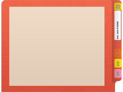 Medical Arts Press Reinforced End Tab File Folder, Straight-Cut, Letter Size, Manila/Orange, 50/Box (S-09473-ORG)