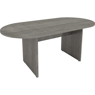 Lorell Essentials Series Oval Conference Table, 72W x 29.5D x 36H, Weathered Charcoal (LLR69569)