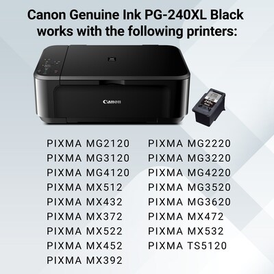 Canon PG-240 XL Black High Yield Ink Cartridge (5206B001)