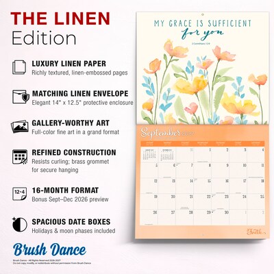 2027 BrownTrout Faith 14" x 12" Monthly Wall Calendar, Assorted Colors (9798330716005)