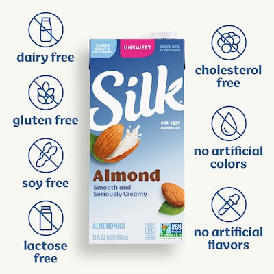 Silk Unsweetened Almond Milk, 32 oz. (WWI00172)