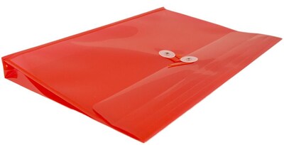JAM Paper Premium Plastic Document File, Letter, Red, 3/Pack (218B1REX3)
