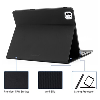 SaharaCase Navigate Series Keyboard Case for iPad Pro 11" (M4 2024/M5 2025), Scorpion Black (TB00402)