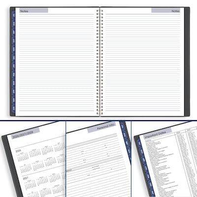 2026-2027 AT-A-GLANCE DayMinder 8.5" x 11" Academic Weekly & Monthly Planner, Plastic Cover, Charcoal (AYC520-45-27)