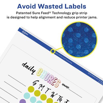 Avery Laser/Inkjet Multipurpose Labels, 8" x 8", Glossy Clear, 10/Pack (94108)