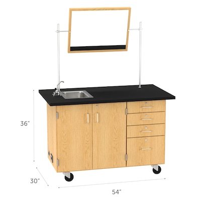 Diversified Woodcrafts Oak Wood Demonstration Center with Sink and Fixtures (4342K)