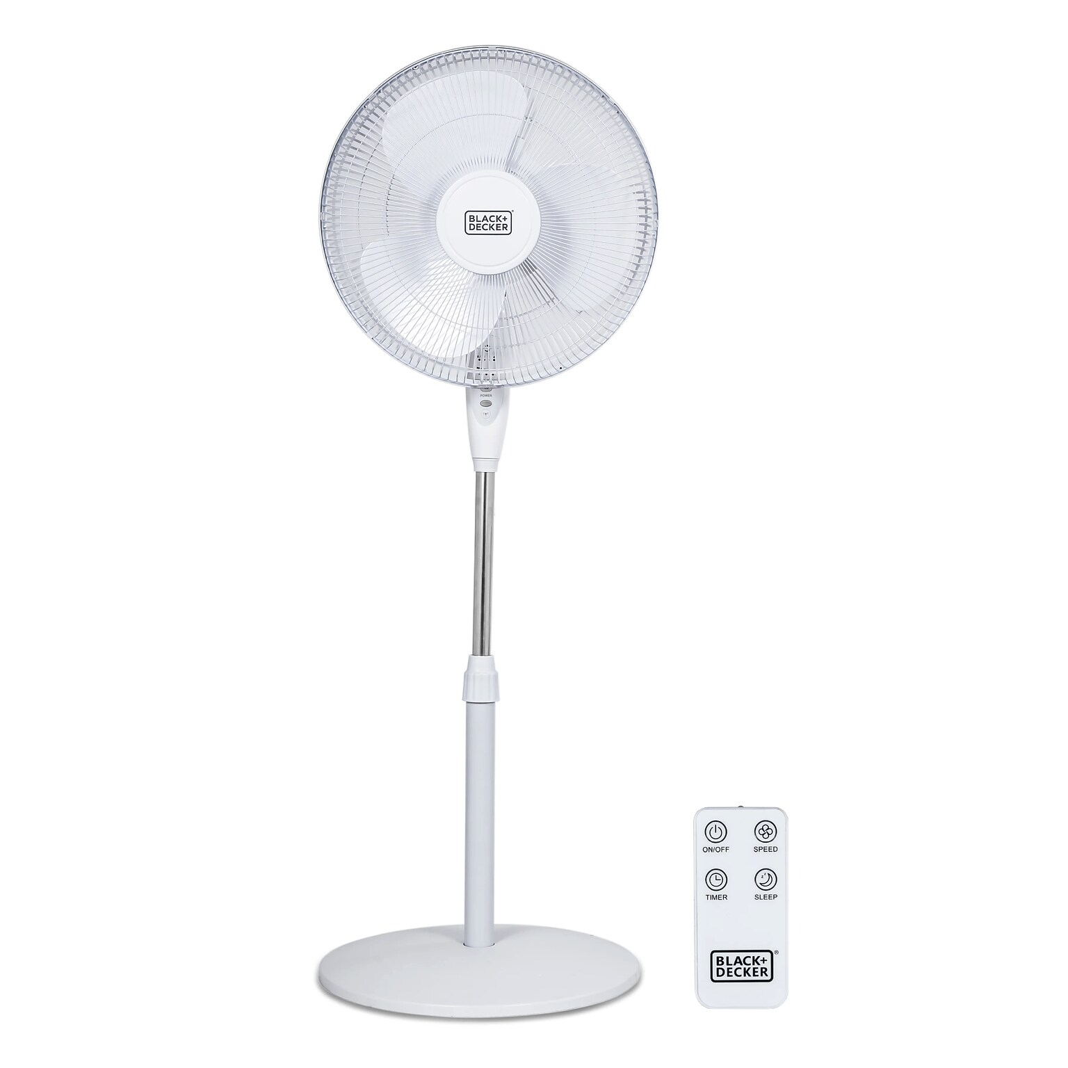 Black & Decker 16 Oscillating Pedestal Fan, 3-Speed, White (BFSR16W)