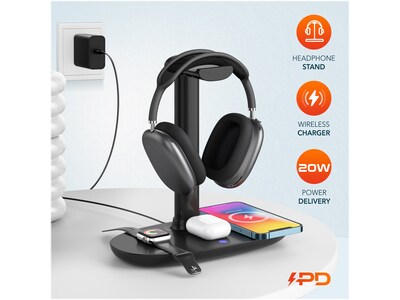 Delton 20X Wireless Noise Canceling Bluetooth Mono Headset with HS1 Stand (DHSWC120XD)