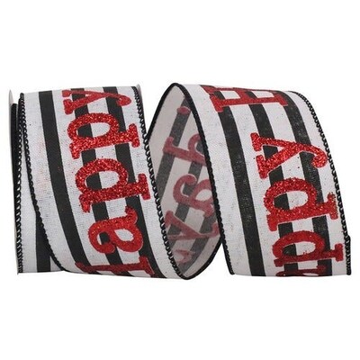 JAM Paper Ribbon, White/Black Stripes (52640348360)