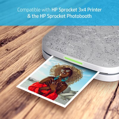 HP Sprocket 3.5 x 4.25" Zink Sticky-Backed Photo Paper, 100 Sheets/Pack (HPIZ3X4100)