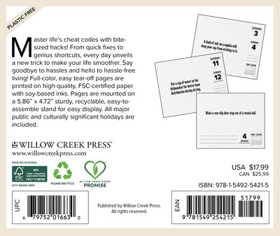 2026 Willow Creek Hacks of Life 6.2 x 5.4 Day-to-Day Calendar (54215)